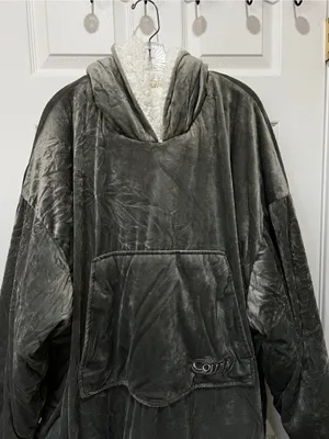 The Comfy Original Oversized Microfiber & Sherpa Wearable Blanket Gray One Size thumbnail 4