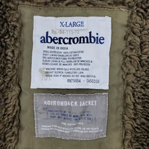 Abercrombie Adirondack Jacket Womens XL Green Sherpa Lined Canvas Coat Army‎ thumbnail 3