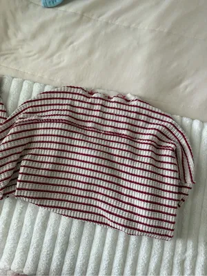 American Eagle Outfitters Striped Crewneck Sweater - Cream & Red thumbnail 5