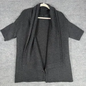 Ann Taylor Size-S Women Open Cradigan Wool Blend‎ Dark Grey thumbnail 1