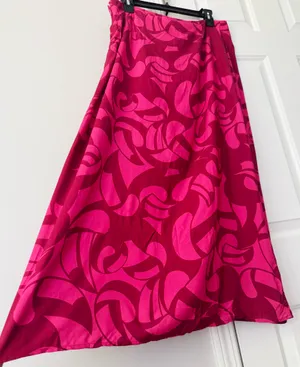 Farm Rio A-Line Contrasting Slip Midi Skirt, Size L thumbnail 11