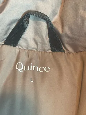QUINCE Responsible Down Long Puffer Jacket Stone Taupe Color Sz Large thumbnail 11