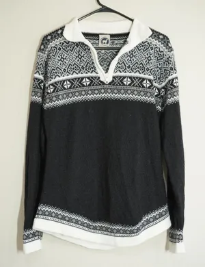Artesania Womens Large Quarter Zip Sweater Black Nordic Alpaca Blend Cozy Winter thumbnail 1