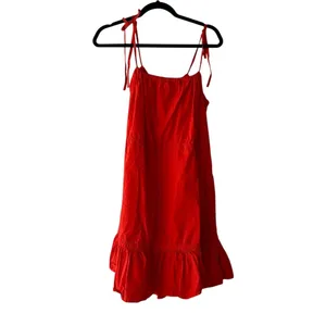 Chinti & Parker Red Tie Waist Dress‎ Tie Strap Ruffle Hem Casual Sundress US 10 thumbnail 6