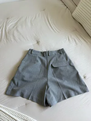 Zara grey trouser pleated shorts XS thumbnail 7