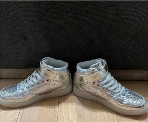 Sneakers‎ women's 7.5 sparkle silver high tops ODEMA thumbnail 1