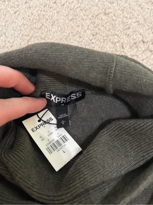 Express Camo Cowl Neck 100% Cotton Sweater NWT L thumbnail 6