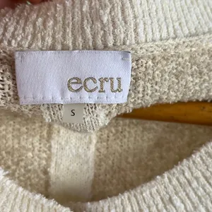 Ecru Women's Beige And White Knit Short Sleeve Cardigan Size S thumbnail 4