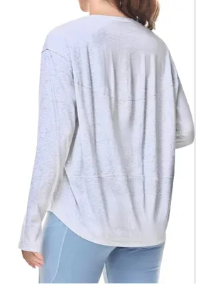 NEW THE GYM PEOPLE Long Sleeve Workout Shirts Back Loose Fit Running Tee XS thumbnail 2