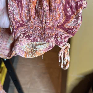 Free People Begonia Balloon Pants Boho Patchwork Harem Cropped Rayon Size Small thumbnail 8