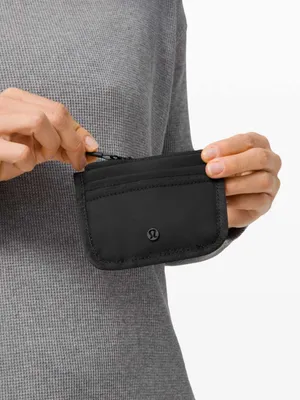NWT Lululemon True Identity Card Case in Black Zipper Coin Pouch Water Repellent thumbnail 3