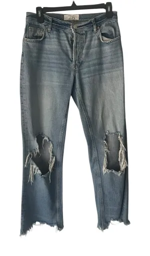 Free People We The Free Women's Size‎ 26 Baggy Distressed Maggie Boyfriend Jeans thumbnail 1