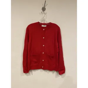 Petal + Pup Abner Cardigan Sweater Womens Small Red Crew Neck Button Knit thumbnail 2