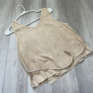 Renaissance Embroidered Tank Top cotton crop womens Beige (one size) boho fairy thumbnail 4