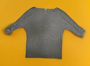 Lauren Ralph Lauren LRL Knit Gray Women’s Large Boat Neck Long Sleeve Shoulder thumbnail 1