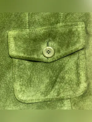 Style & Co. genuine leather blazer/jacket in a light olive green color thumbnail 5