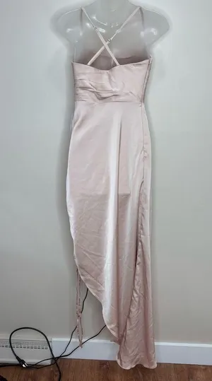 Azazie reese stretch dress english rose midi length size A0 NWT Evening Wedding thumbnail 3