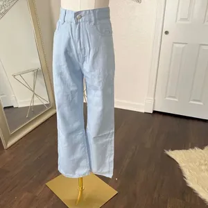 NWT Classic Light Blue Wide Leg Denim Jeans size M thumbnail 2
