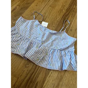 American Eagle Summer I Turned Pretty Striped Floral Peplum Cami Top XXL NWT thumbnail 6