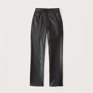 Abercrombie & Fitch Tan Curve Love Straight Leg Leather Pants thumbnail 4