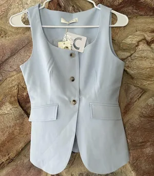 Commense Elegant Button Split Pockets Skirt Set size small Blue thumbnail 3