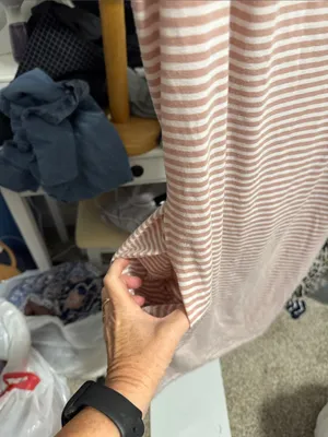 Merokeety Pink & White Striped Midi Dress thumbnail 3