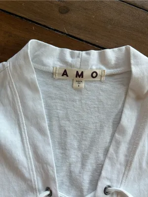 AMO Denim Aviva Tank Top White Cotton S thumbnail 6
