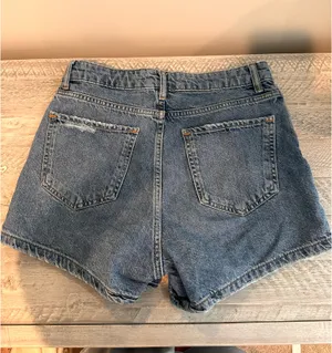 ZARA Light Blue Distressed Denim Skort thumbnail 3