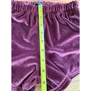 Brandy Melville Lisette Burgundy Velvet Dolphin Shorts OS XS S thumbnail 5