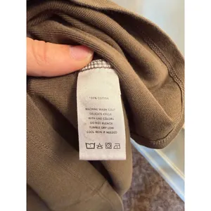 Lilla P 100% Cotton Long Sleeve Overlap V-Neck Top Olive Green Minimalist Layer thumbnail 7