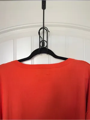 Old Navy Women Large Orange So Soft Loose V Neck‎ Sweater Normcore Minimalist thumbnail 5