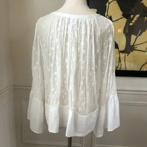 Anthropologie Akemi + Kin White Star Bell Sleeve Top S thumbnail 8