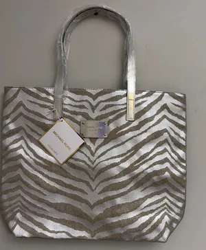 Michael Kors New! Zebra-Print Metallic Tote in Silver and Gold thumbnail 1