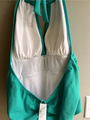 Cupshe Turquoise Halter One-Piece Swimsuit with Striped Bottom thumbnail 9