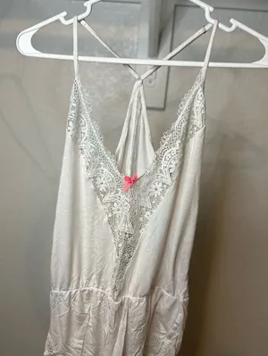 Victoria's Secret Cream Lace Romper thumbnail 1