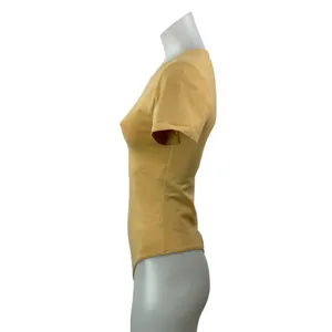 Aritzia Babaton Yellow Short Sleeves Crewneck Bodysuit Tee T-shirt Top Size M thumbnail 2