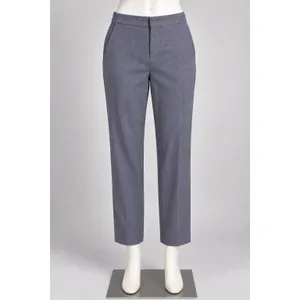 Zara Blue Linen Blend High Waist Straight Leg Trouser Pant Sz Large Minimalist thumbnail 2