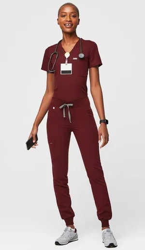 Figs Burgundy Zamora Joggers thumbnail 2
