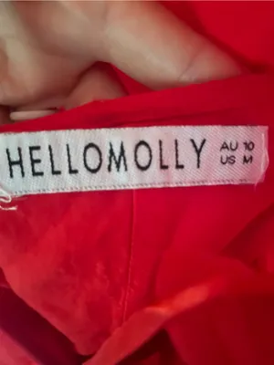 Hello Molly Red Wrap Mini Dress Medium Open Back Ruffle Hem Cocktail Party Date thumbnail 6