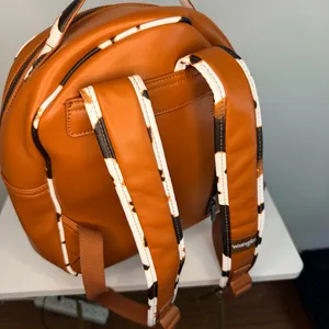 Wrangler Cognac Faux Leather Mini Backpack with Black & White Trim thumbnail 6