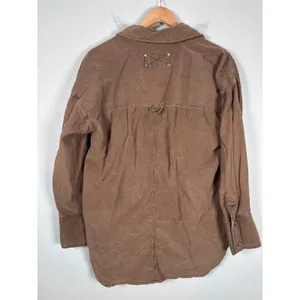 Free People We The Free Baby Corduroy Shirt Womens XS Brown Boho Oversized NEW thumbnail 5
