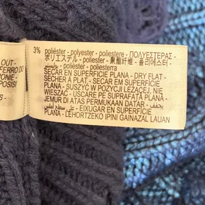 ZARA Metallic Blue Cropped‎ Sweater Cableknit Distressed Cable Knit Crop Small thumbnail 13
