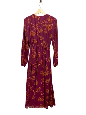 Chelsea28 Maxi Dress Burgundy Size XS Floral Coastal Wedding Bohemian Flowy Cute thumbnail 12