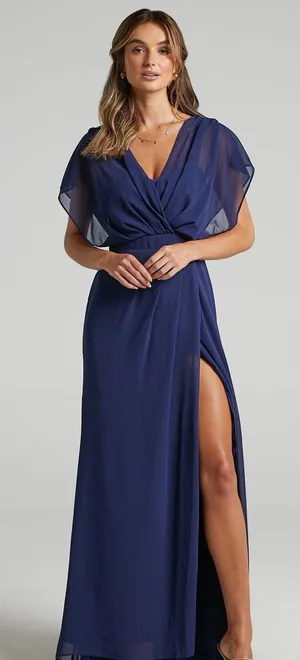 Showpo Navy Mesh Formal Lovers Gaze Maxi Dress thumbnail 1