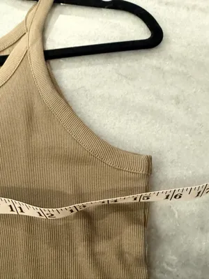 NWOT Madewell Size L Tan Brown Thin Strap Ribbed Supima Racerback Tank Top thumbnail 5