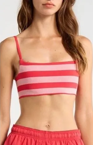Free People Movement Tighten Up Reversible Bra Fruit Punch Combo Striped M/L NEW thumbnail 1