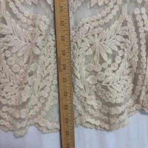 NWT Bobbie Brooks Lace Top‎ Womens Large Sheer Ivory Romantic Coquette Festival thumbnail 8