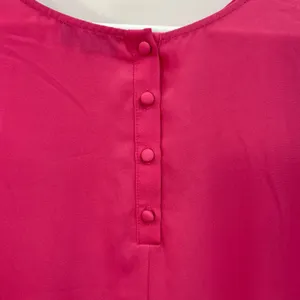 The Limited‎ women's hot pink sleeveless basic ruffle button neck blouse casual thumbnail 4
