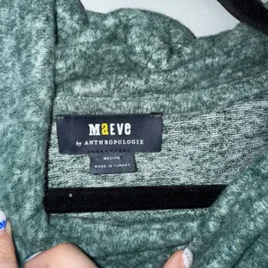 Maeve Cowl Neck Sweater‎ Womens Medium Green Excellent Marled Balloon Sleeve thumbnail 3