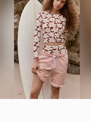 NWOT Free People Movement For The Win Long Short Heather Pink Gray X - Small thumbnail 2
